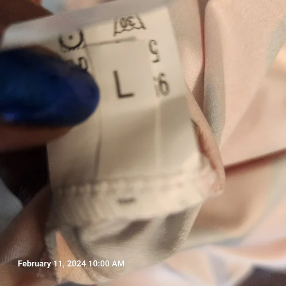 Orange, blue, yellow, and pink jumpsuit. Spaghetti straps. Size Large. - Picture 4 of 8